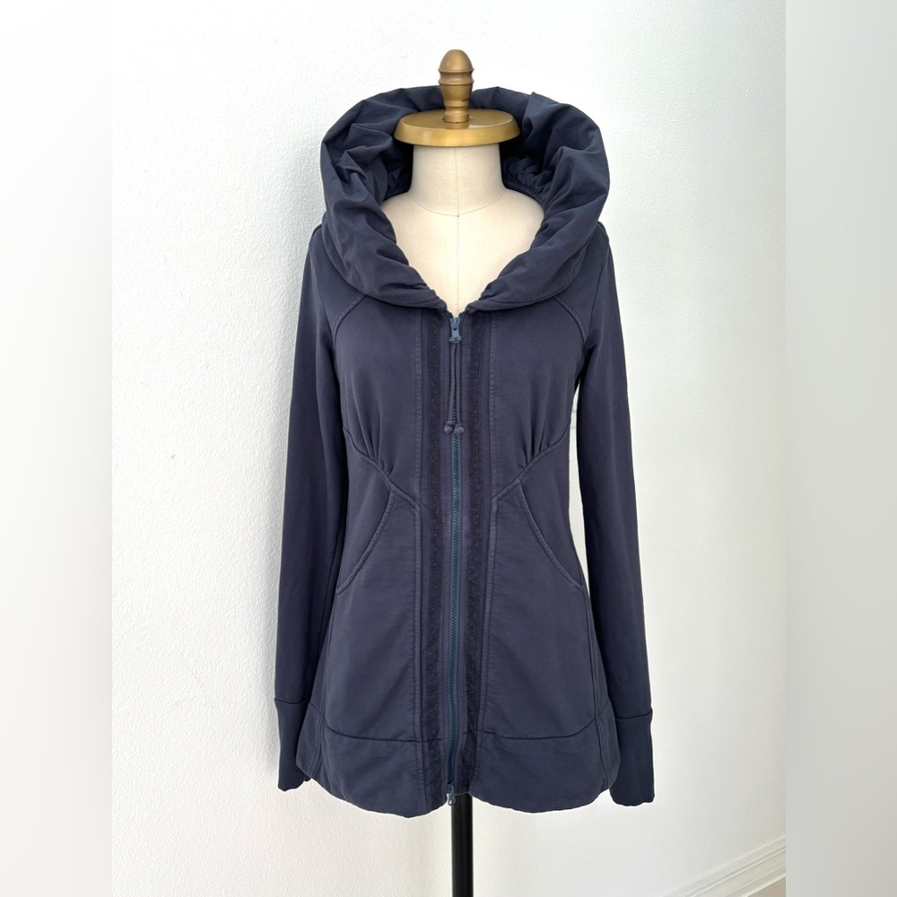 Prairie Underground Mid-Victorian Zip Hoodie Dark Blue Organic Cotton Cult M